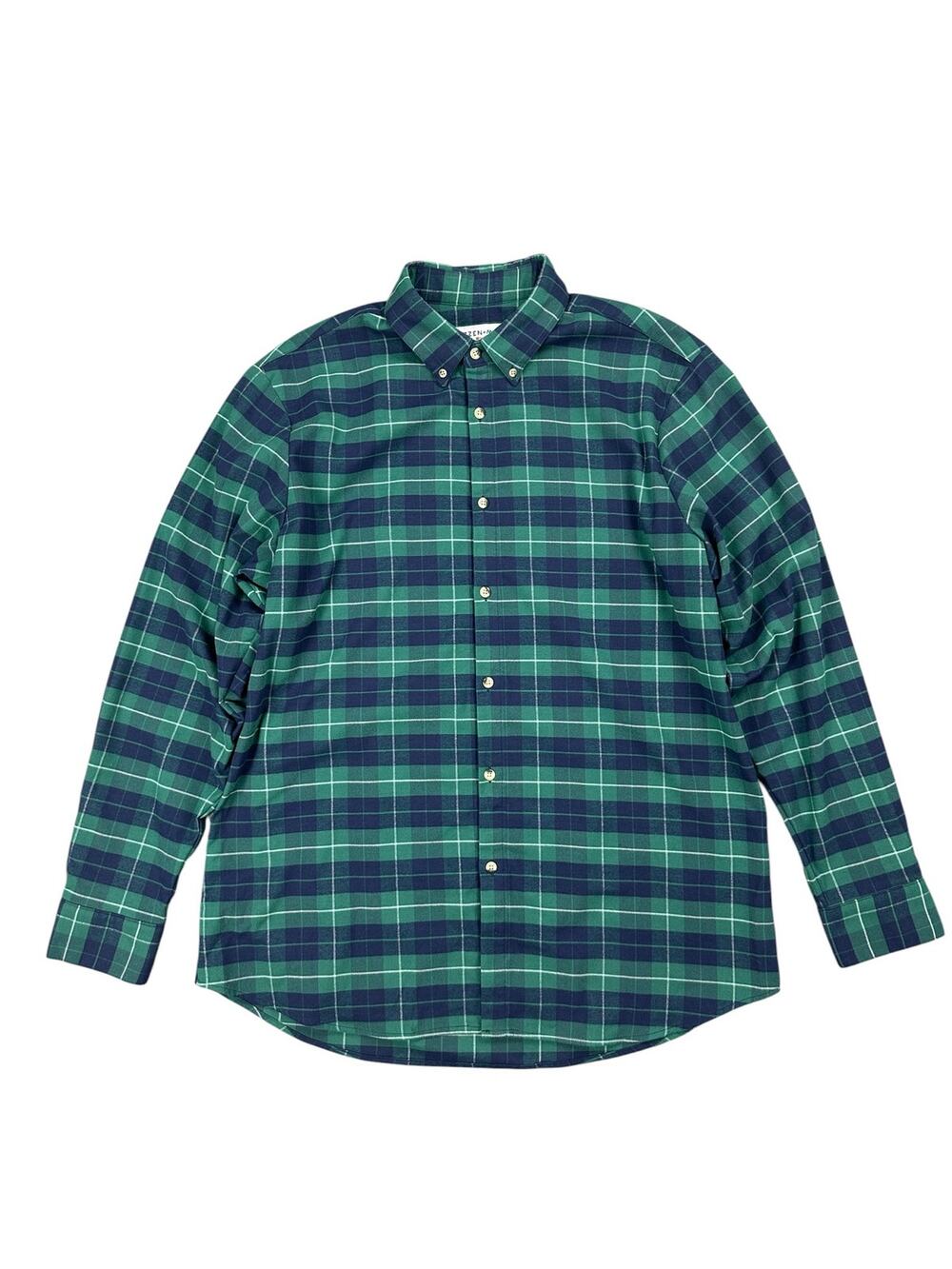 Mizzen+Main Flannel Plaid Trim Fit Long Sleeve Button Down - 2XL
